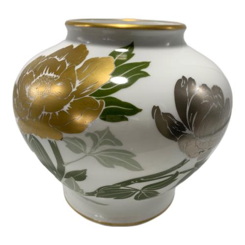 大倉陶園 (オオクラトウエン) 花瓶 金銀彩牡丹