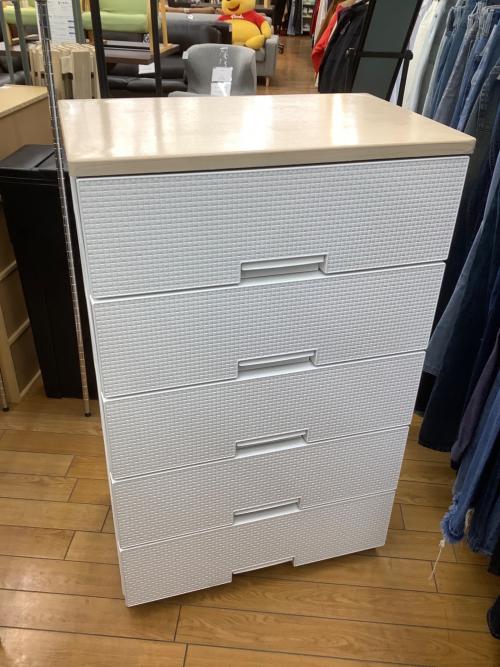 ウッドトッププラチェスト  ナチュラル×ホワイト