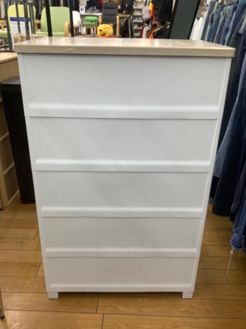 ウッドトッププラチェスト  ナチュラル×ホワイト