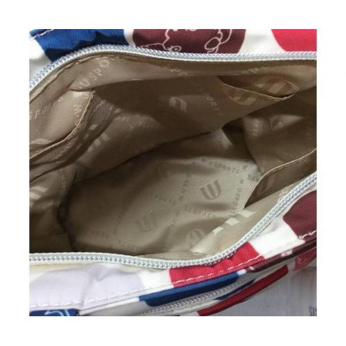 M U SPORTS ハンドバッグ ホワイト×ブルー×ピンク 703V2010