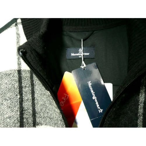 MUNSING WEAR ゴルフウェア(トップ)　ハイブリットダウンブルゾン グレー×ブラック 未使用品 チェック 秋冬物