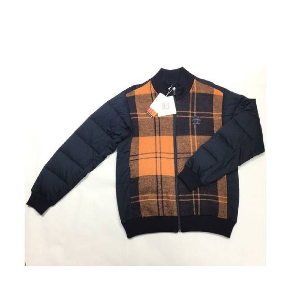 MUNSING WEAR ハイブリッドダウンブルゾン ネイビー×オレンジ 秋冬物