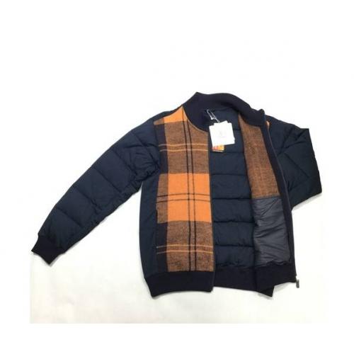 MUNSING WEAR ハイブリッドダウンブルゾン ネイビー×オレンジ 秋冬物
