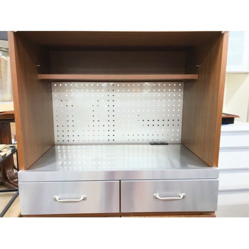 UNICO (ウニコ) レンジボード ライトブラウン×シルバー 2枚扉 STRADA