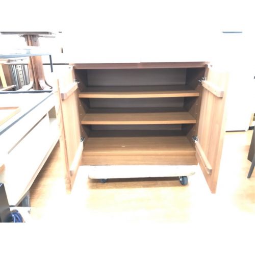 UNICO (ウニコ) レンジボード ライトブラウン×シルバー 2枚扉 STRADA