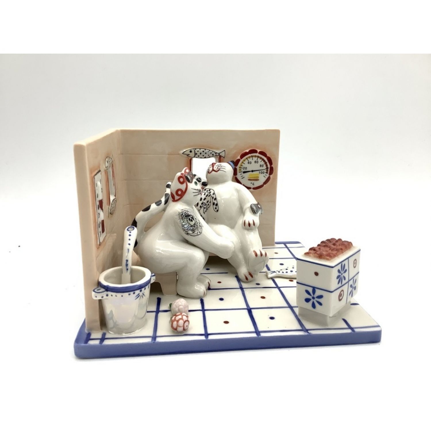 セール！ 希少✨villeroy\u0026Boch 猫 オープンカー 置物 ビレロイ