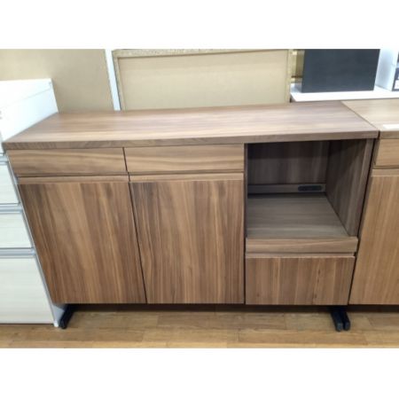 UNICO (ウニコ) キッチンボード ブラウン HOXTON キッチンカウンター オープン W1230 レンジ台付