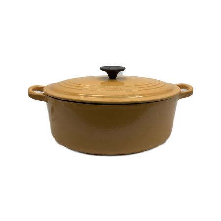 LE CREUSET 両手鍋 イエロー/ルクルーゼ LE CREUSET (ルクルーゼ) 両手鍋 イエロー ココットオーバル27cm