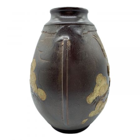 龍仙作 花瓶 青銅