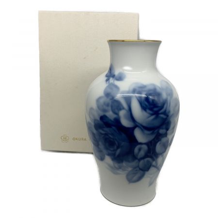 大倉陶園 (オオクラトウエン) 花瓶 ブルーローズ 28cm