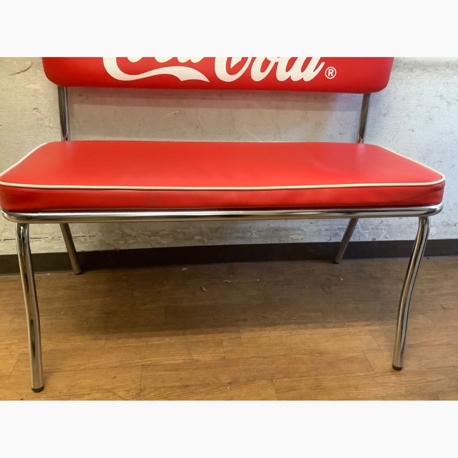 コカコーラCoca-Cola ベンチシート 赤白 アメリカンインテリア 【公式