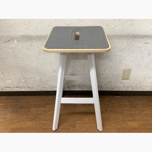 Knoll (ノル) Rockwell Unscripted Easy Stool ナチュラル×ホワイト クッション付 @ 1人掛け