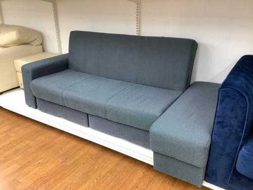 ソファーベッド ブルー 390 オットマン付き ファブリック