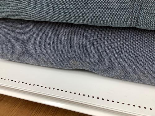 ソファーベッド ブルー 390 オットマン付き ファブリック