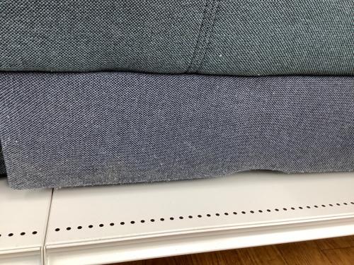 ソファーベッド ブルー 390 オットマン付き ファブリック