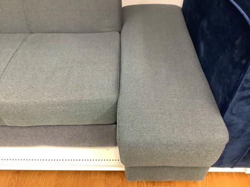 ソファーベッド ブルー 390 オットマン付き ファブリック