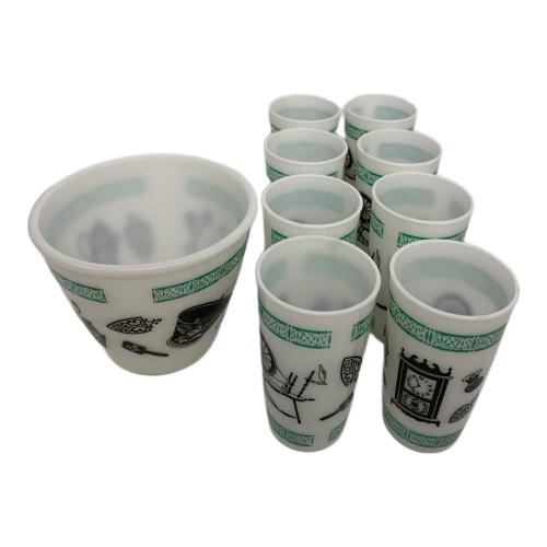 ミルクガラスヴィンテージドリンクセット