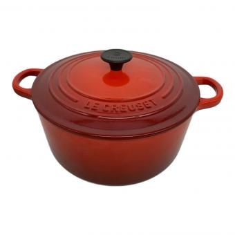 LE CREUSET (ルクルーゼ) 両手鍋 SIZE 22cm レッド ココットロンド