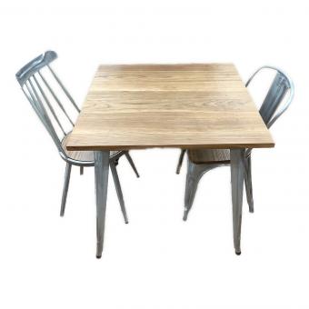 NOCE (ノーチェ) ダイニング3点セット ブラウン×シルバー 108 ガルバナイズド