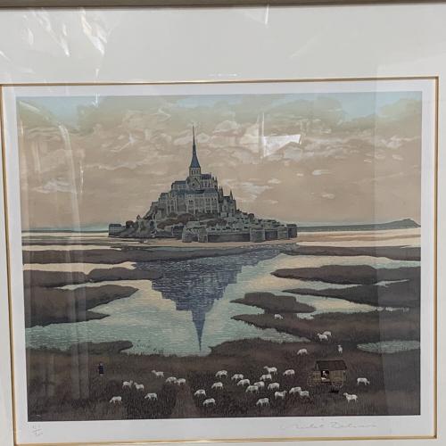 ミッシェル・ドラクロワ リトグラフ モンサンミッシェル 123/200