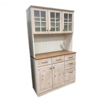 ニトリ レンジボード ブラウン×ベージュ 135 3枚扉 シナモ