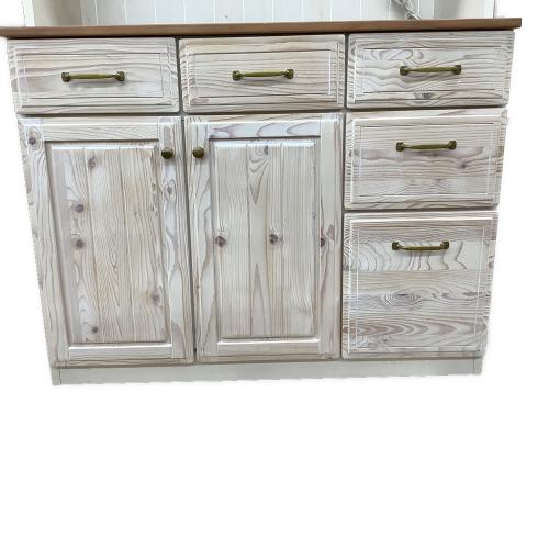 ニトリ レンジボード ブラウン×ベージュ 135 3枚扉 シナモ