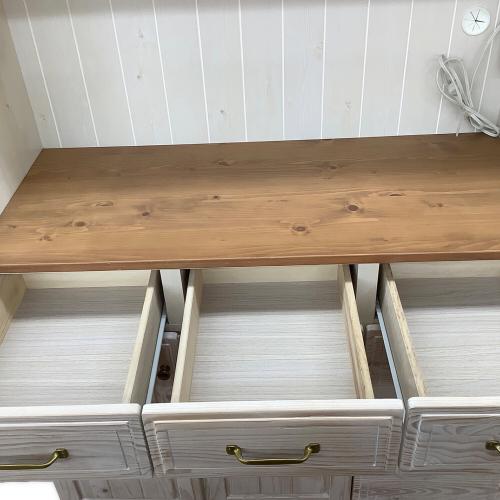 ニトリ レンジボード ブラウン×ベージュ 135 3枚扉 シナモ