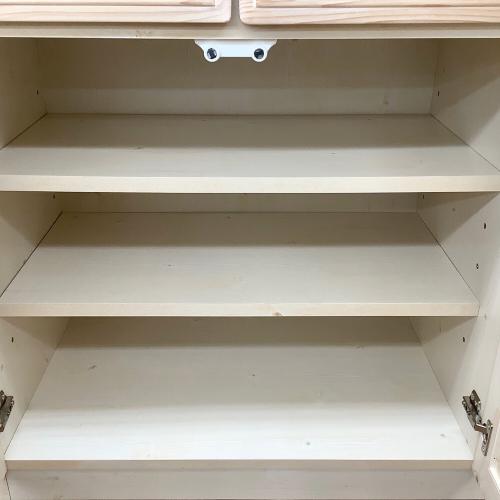 ニトリ レンジボード ブラウン×ベージュ 135 3枚扉 シナモ