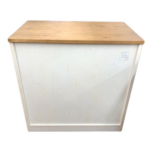 ニトリ キッチンカウンター ブラウン×ベージュ 135 1枚扉 引出付き シナモ80