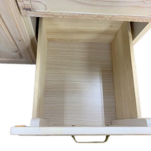 ニトリ キッチンカウンター ブラウン×ベージュ 135 1枚扉 引出付き シナモ80