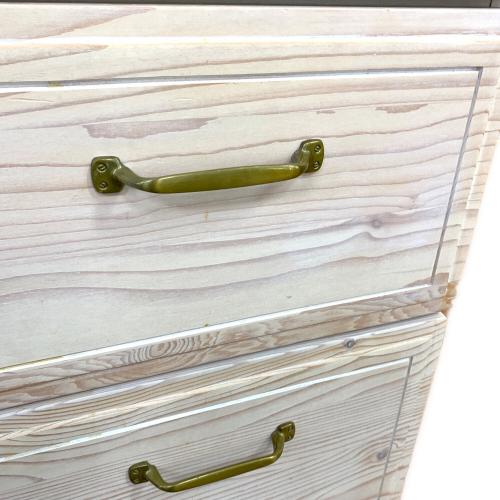 ニトリ キッチンカウンター ブラウン×ベージュ 135 1枚扉 引出付き シナモ80