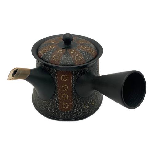 高資作 急須 宝生庵 富士型印花紋 常滑焼