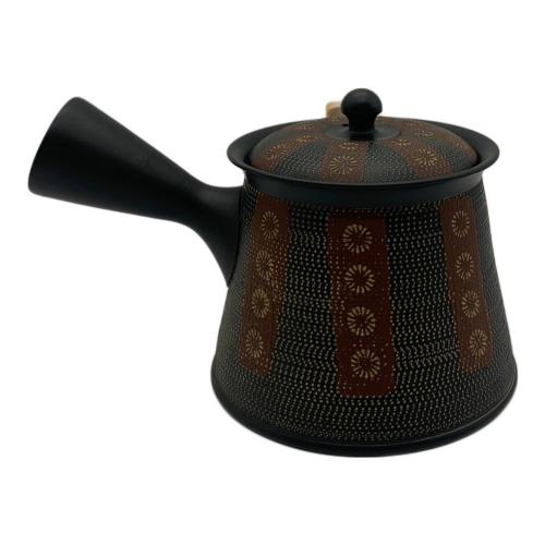 高資作 急須 宝生庵 富士型印花紋 常滑焼