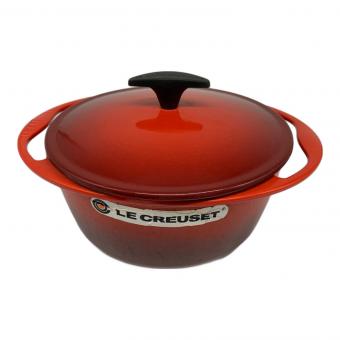LE CREUSET (ルクルーゼ) 両手鍋 レッド ココットロンド 24cm