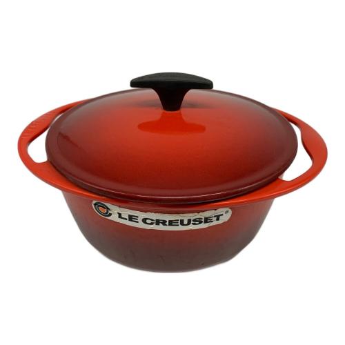 LE CREUSET (ルクルーゼ) 両手鍋 レッド ココットロンド 24cm