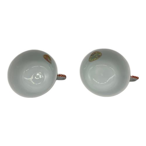深川製磁 (フカガワセイジ) ペア碗皿 寿赤絵