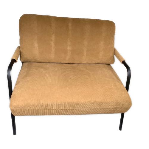 IRIS OHYAMA (アイリスオーヤマ) 1人掛けコーデュロイソファー ブラウン×ブラック