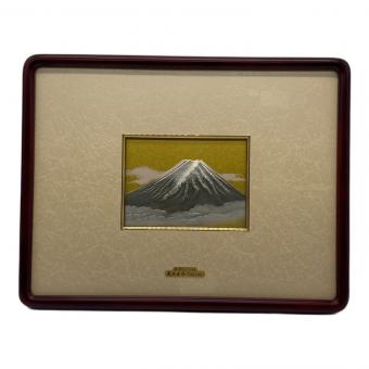 武比古作 (タケヒコ) 純銀隅丸額 富士 純銀レリーフ額 5号金地