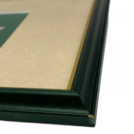 武比古作 (タケヒコ) 純銀木製額 ふくろう 純銀レリーフ額 4号緑