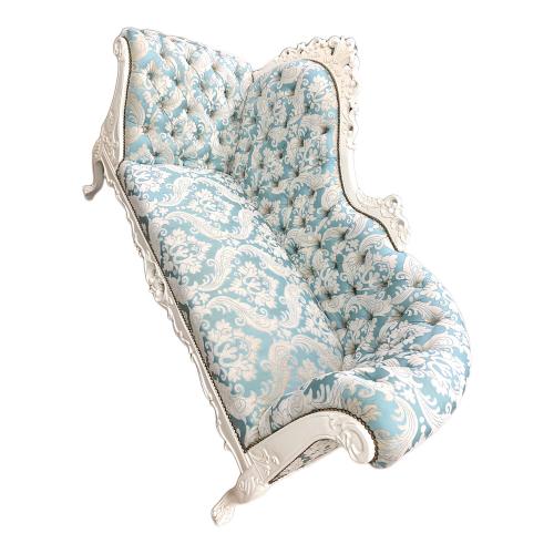 2人掛けソファー ホワイト シェーズロング ロココ調