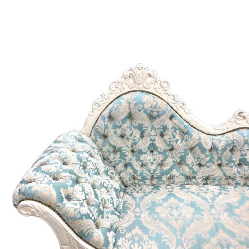 2人掛けソファー ホワイト シェーズロング ロココ調