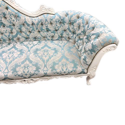 2人掛けソファー ホワイト シェーズロング ロココ調