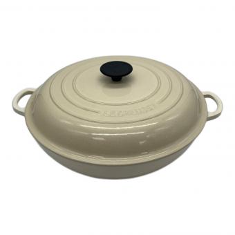 LE CREUSET (ルクルーゼ) ビュッフェキャセロール 両手鍋 アイボリー 30cm