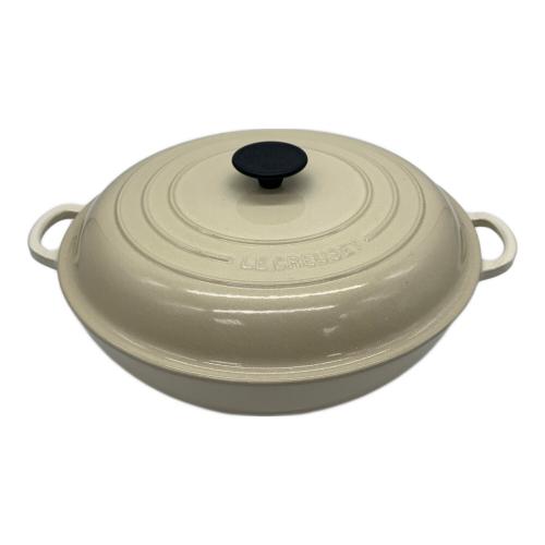 LE CREUSET (ルクルーゼ) ビュッフェキャセロール 両手鍋 アイボリー 30cm