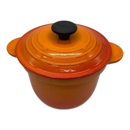 LE CREUSET (ルクルーゼ) ココット・エブリィ 18 オレンジ ロゴスレ有