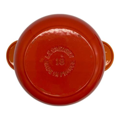 LE CREUSET (ルクルーゼ) ココット・エブリィ 18 オレンジ ロゴスレ有
