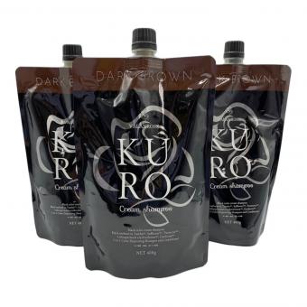 シャンプー 白髪染め シャンプー トリートメント バランローズ KUROクリームシャンプー 400g 単品 ダークブラウン (濃い茶色) 〇