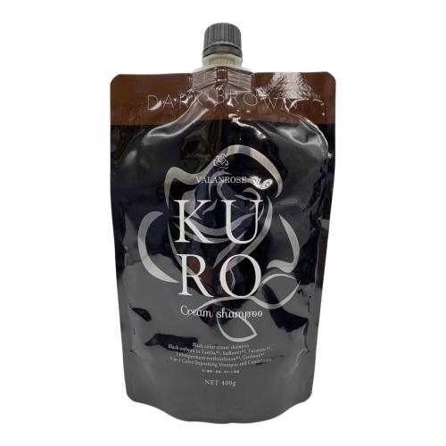 シャンプー 白髪染め シャンプー トリートメント バランローズ KUROクリームシャンプー 400g 単品 ダークブラウン (濃い茶色) 〇