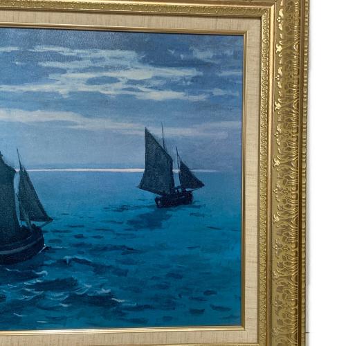 クロード・モネ 「海上の釣り船」 プリハード複製画