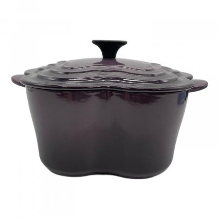 【美品】LE CREUSET　ココット フルール ソレイユ　20cm LE CREUSET (ルクルーゼ) ココット・フルール SIZE 20cm カシス